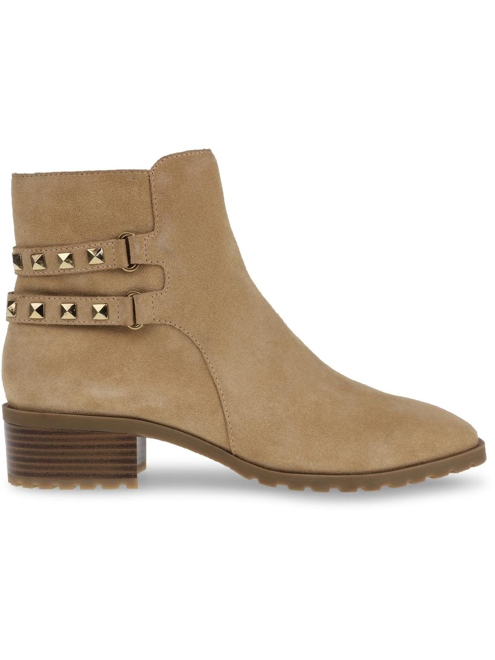 Anne Klein Womens Caleb Zipper Block Heel Ankle Boots